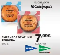 Hipercor Empanada de atún o ternera oferta