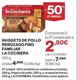 Hipercor LA COCINERA Nuggets de pollo rebozado fino familiar oferta