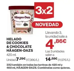 Hipercor HÄAGEN-DAZS Helado de cookies & chocolate oferta