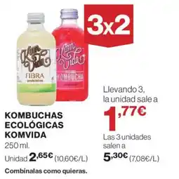 Hipercor KOMVIDA Kombuchas ecológicas oferta