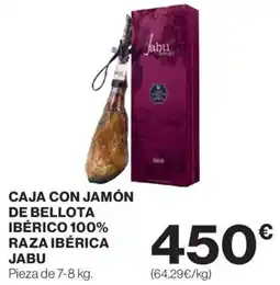 Hipercor JABU Caja con jamón de bellota ibérico 100% raza ibérica oferta