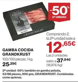 Hipercor GRANDKRUST Gamba cocida oferta