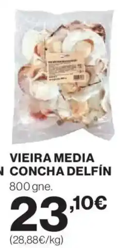 Hipercor DELFÍN Vieira media con coral oferta