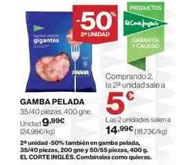 Hipercor Gamba pelada oferta