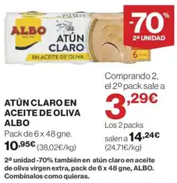 Hipercor ALBO Atún claro en aceite de oliva oferta