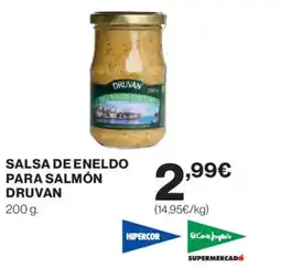 Hipercor DRUVAN Salsa de eneldo para salmón oferta