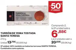 Hipercor Turrón de yema tostada santa teresa oferta