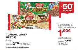 Hipercor NESTLÉ Turrón jungly oferta
