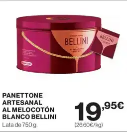 Hipercor BELLINI Panettone artesanal al melocotón blanco oferta