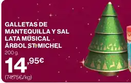 Hipercor Galletas de mantequilla y sal lata musical. árbol st. michel oferta