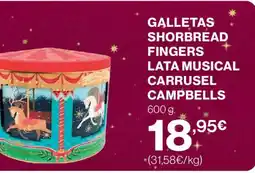 Hipercor Galletas shorbread fingers lata musical carrusel campbells oferta