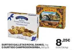 Hipercor ROYAL DANKS y BIRBA Surtido galletas o surtido camprodón oferta