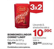 Hipercor LINDT Bombones lindor cornet oferta