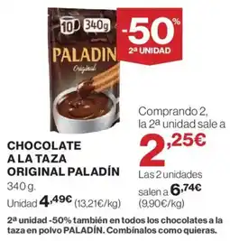 Hipercor PALADÍN Chocolate a la taza original oferta