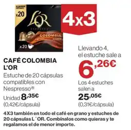 Hipercor L'OR Café colombia oferta