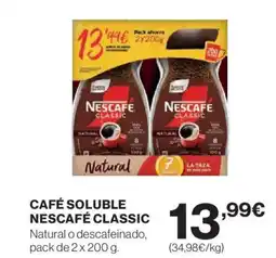Hipercor NESCAFÉ Classic café soluble oferta