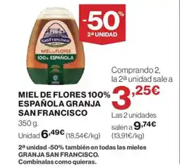 Hipercor SAN FRANCISCO Miel de flores 100% española granja oferta
