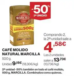 Hipercor MARCILLA Café molido natural oferta