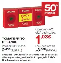 Hipercor ORLANDO Tomate frito oferta