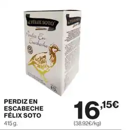 Hipercor FÉLIX SOTO Perdiz en escabeche oferta