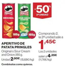 Hipercor PRINGLES Aperitivo de patata oferta