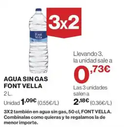 Hipercor FONT VELLA Agua sin gas oferta