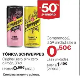 Hipercor SCHWEPPES Tónica oferta