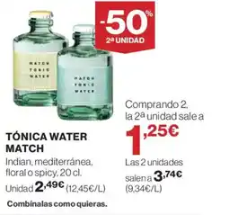 Hipercor Tónica water match oferta