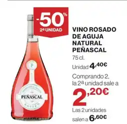 Hipercor PEÑASCAL Vino rosado de aguja natural oferta