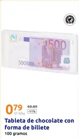 Action Tableta de chocolate con forma de billete oferta