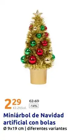 Action Miniárbol de Navidad artificial con bolas oferta