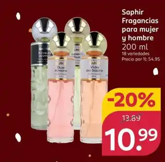 Saphir Fragancias para mujer y hombre