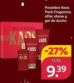 Rossmann Poseidon Kaos Pack Fragancia, after shave y gel de ducha oferta