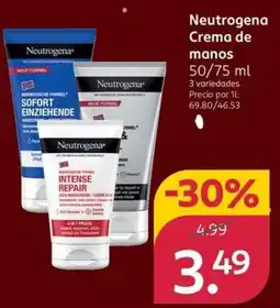 Rossmann NEUTROGENA Crema de manos oferta