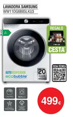 Milar SAMSUNG Lavadora ww11dg6b85lku3 oferta