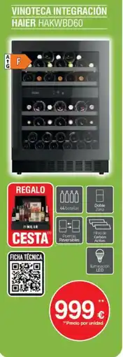 Milar HAIER Vinoteca integración hakwbd60 oferta