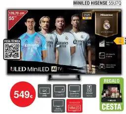 Milar HISENSE Miniled 55u7q oferta