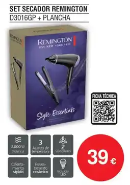Milar REMINGTON Set secador d3016gp + plancha oferta