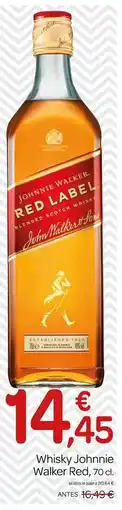Supermercados El Jamón Johnnie walker - whisky red, 70 cl oferta