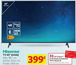 Alcampo HISENSE TV 65" 65A6Q oferta