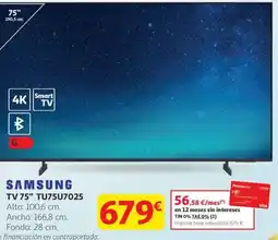 Alcampo SAMSUNG TV 75" TU75U7025 oferta