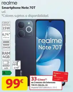 Alcampo REALME Smartphone Note 70T oferta