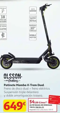 Alcampo OLSSON Patinete Mamba X-Trem Dual oferta