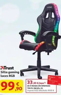 Alcampo TRUST Silla gaming Luces RGB oferta