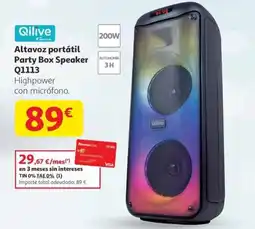 Alcampo QILIVE Altavoz portátil Party Box Speaker 3H Q1113 oferta