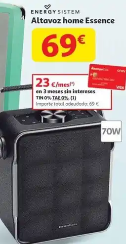 Alcampo ENERGY SISTEM Altavoz home Essence oferta