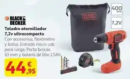 Alcampo Black & decker - taladro atornillador 7,2v ultracompact oferta