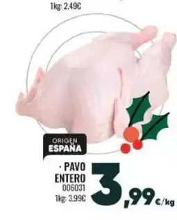 Family Cash Pavo entero oferta