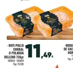 Family Cash Roti pollo corral o pularda relleno oferta