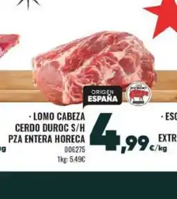 Family Cash Lomo cabeza cerdo duroc s/h pza entera horeca oferta